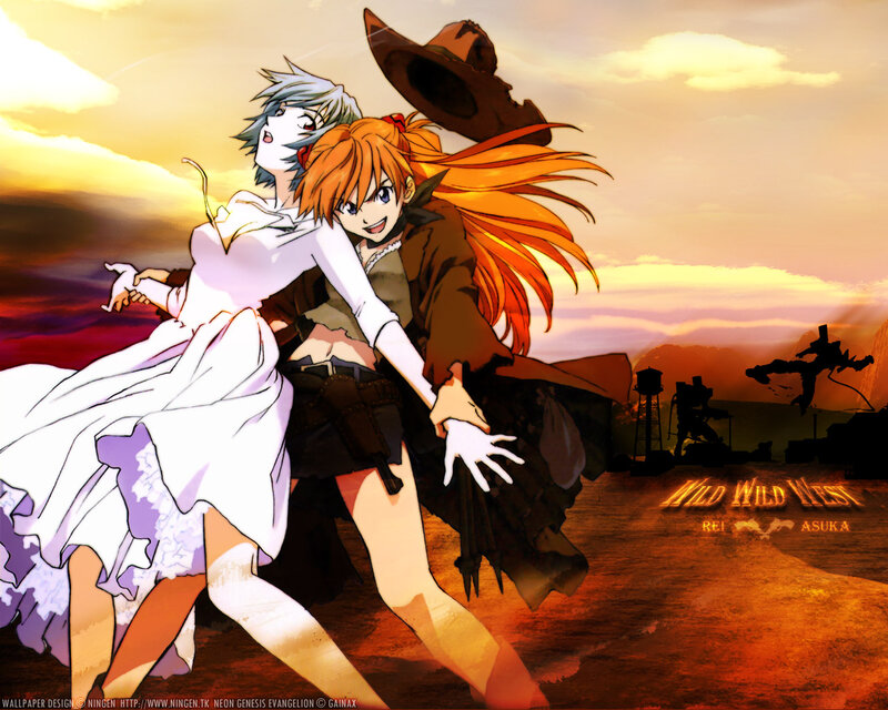 Rei and Asuka in the Wild West
