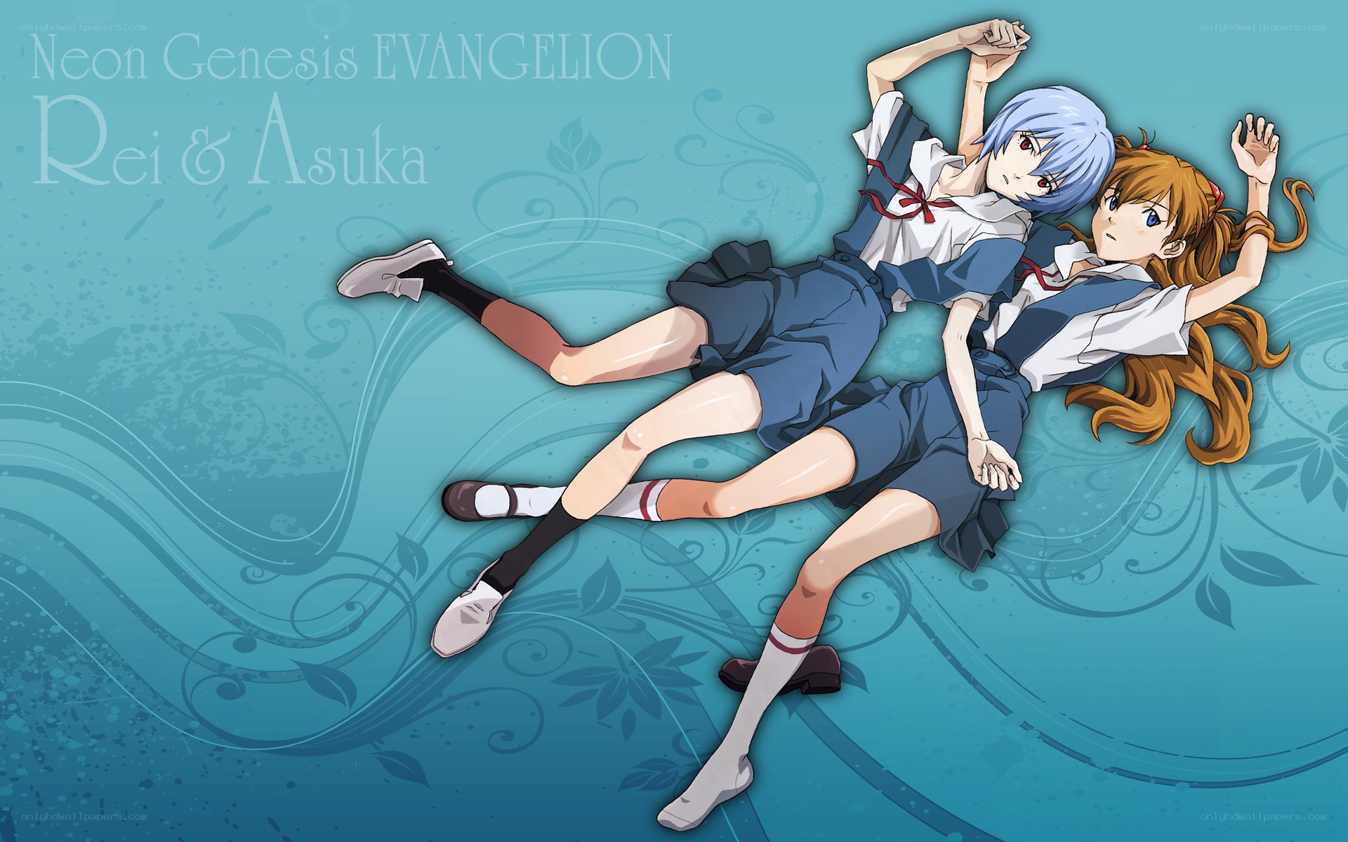 Rei and Asuka lying together