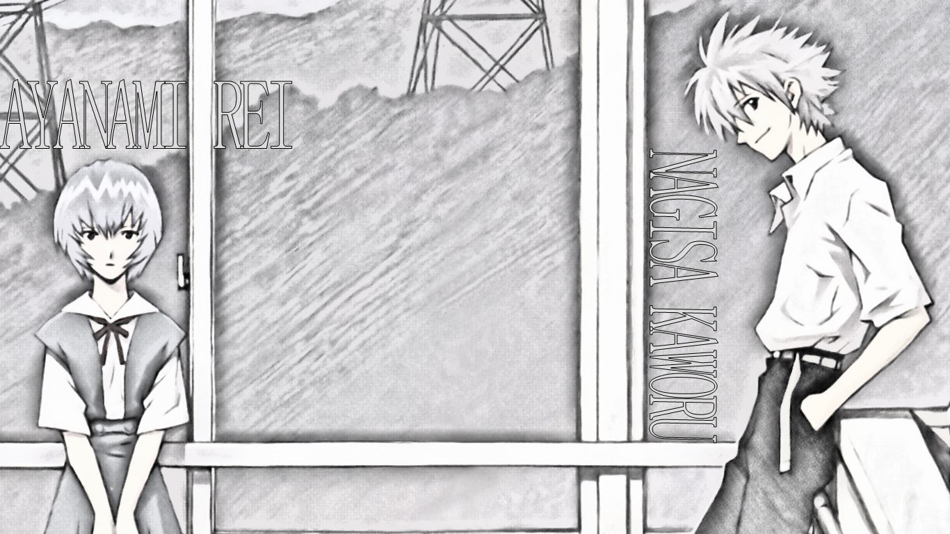 Rei and Kaworu at the window