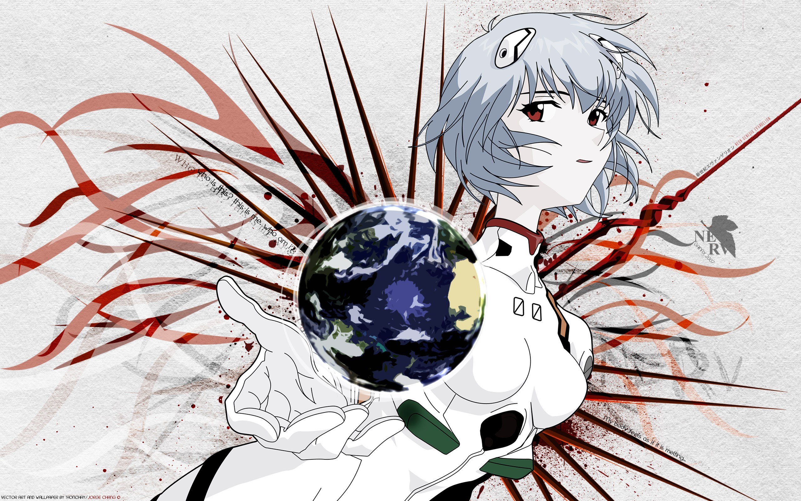 Rei Ayanami holding Earth