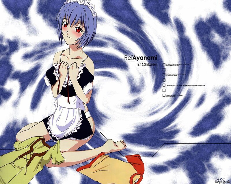 Rei Ayanami in a maid outfit