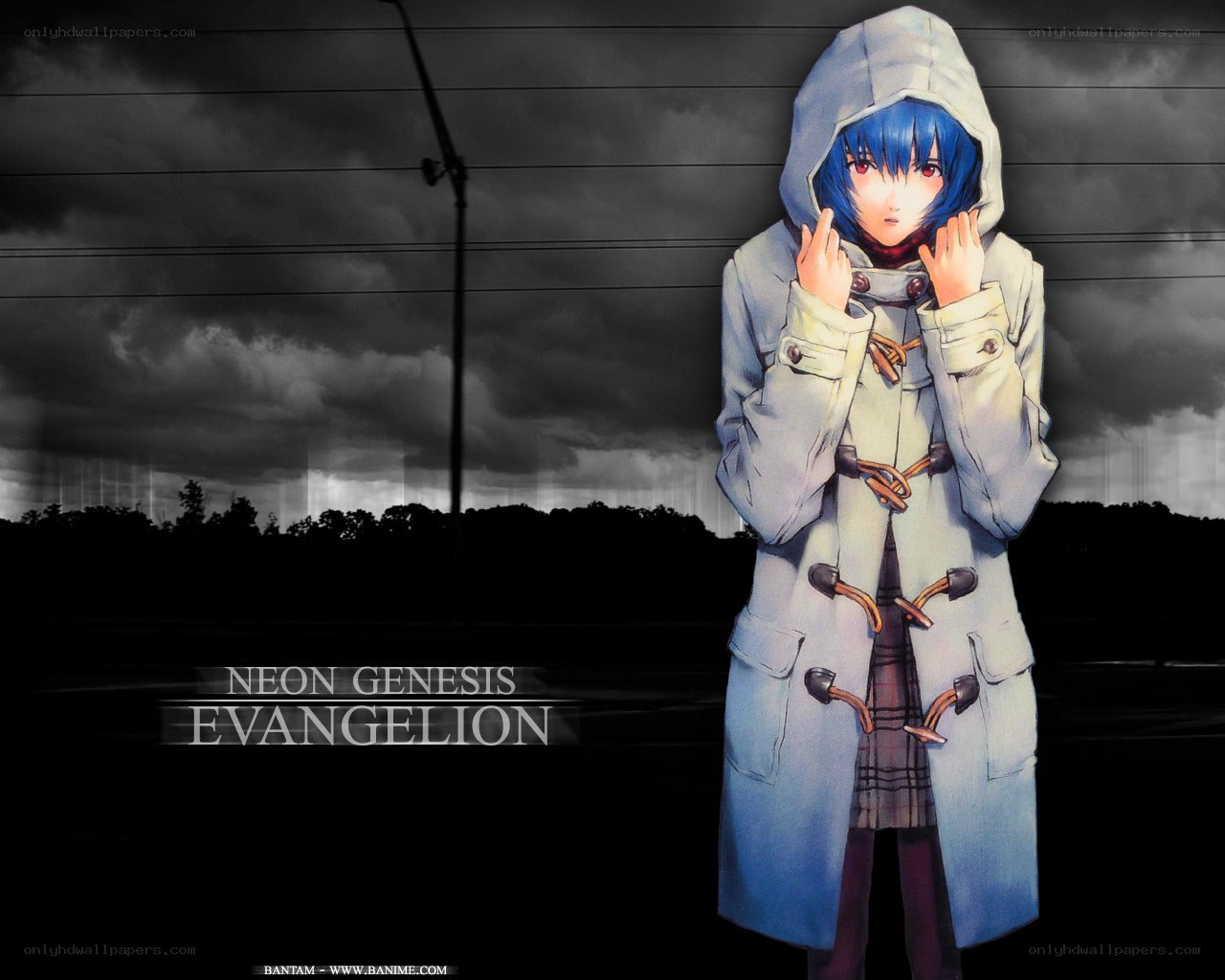 Rei Ayanami in a storm