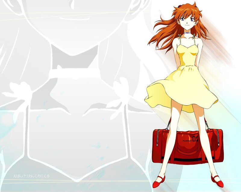 Rei Ayanami in a yellow dress