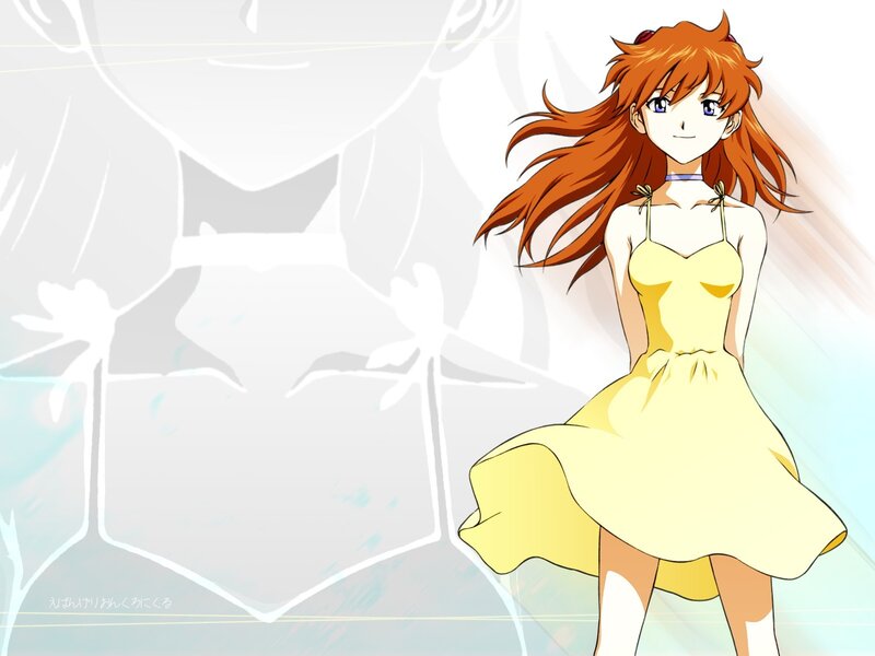 Rei Ayanami in a yellow dress