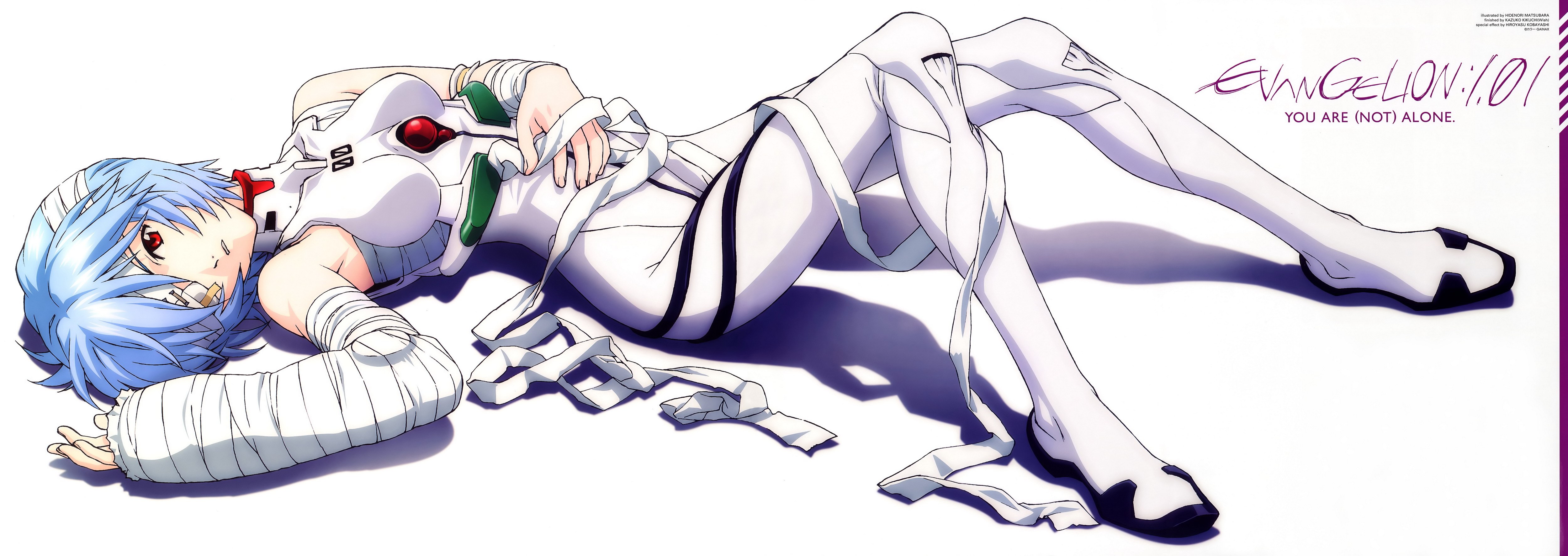 Rei Ayanami lying on the ground