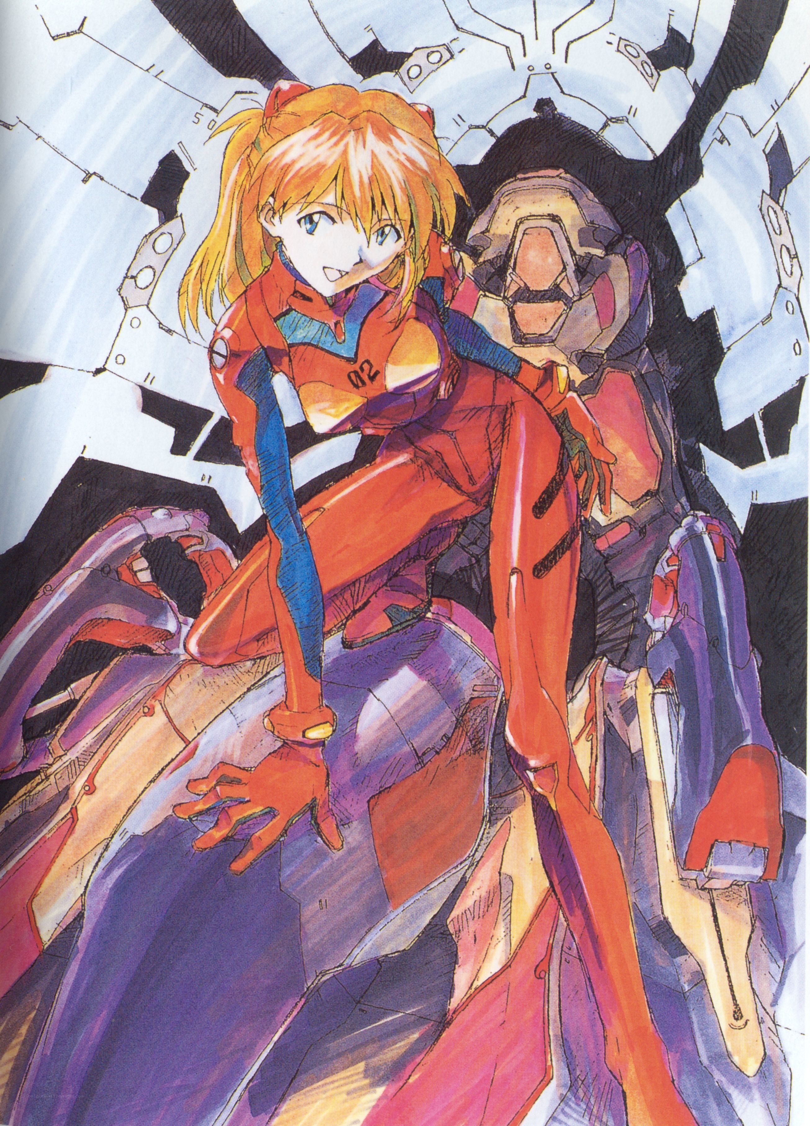 Rei Ayanami with Evangelion Unit-02
