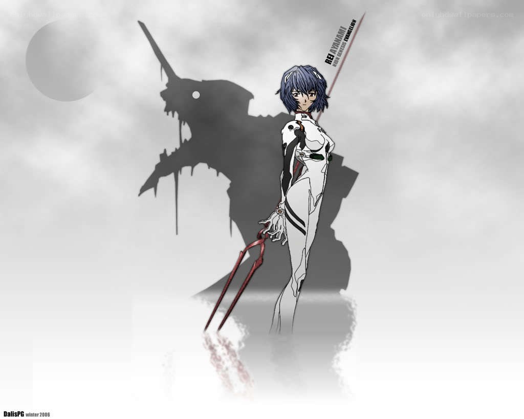 Rei Ayanami with Evangelion