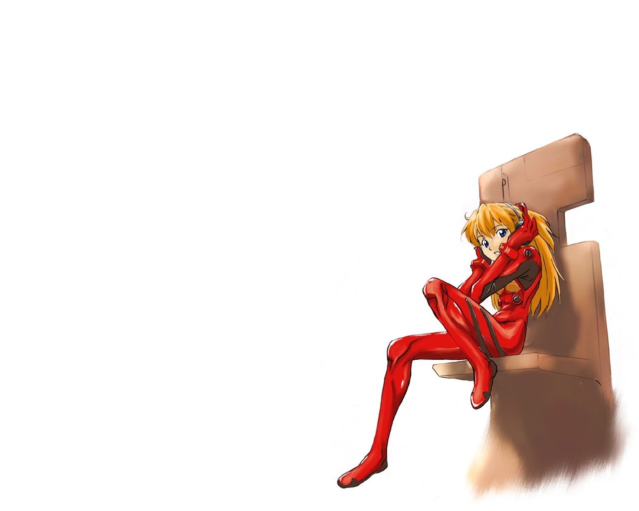 Rei in red plug suit