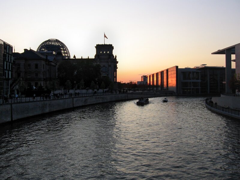 Reichstag at sunset