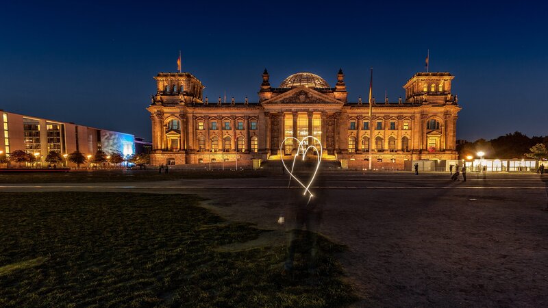 Reichstag Building at Night — Blue, Serene