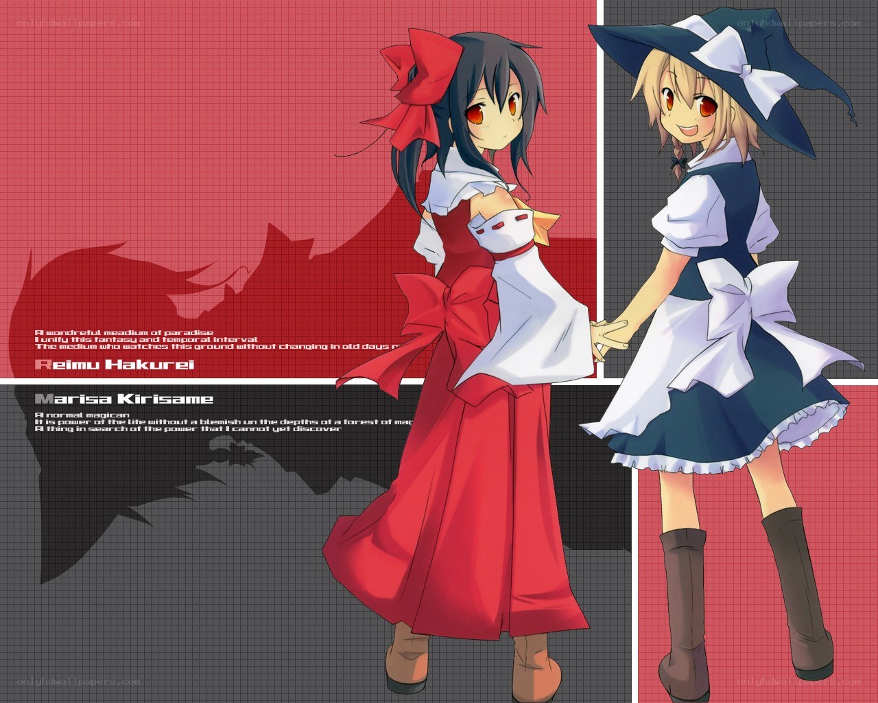 Reimu and Marisa characters