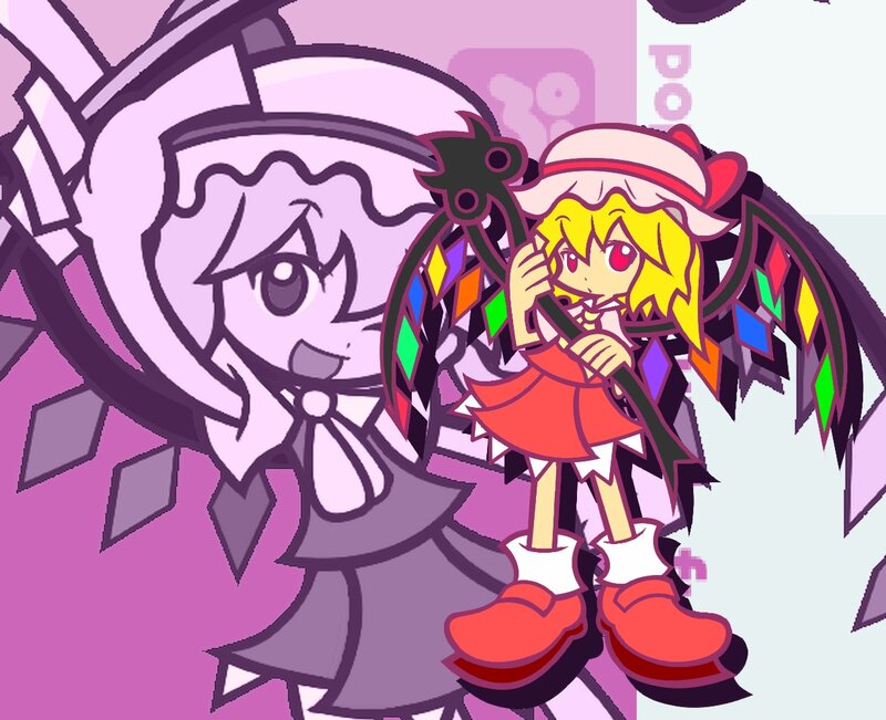Reimu and Marisa in Touhou