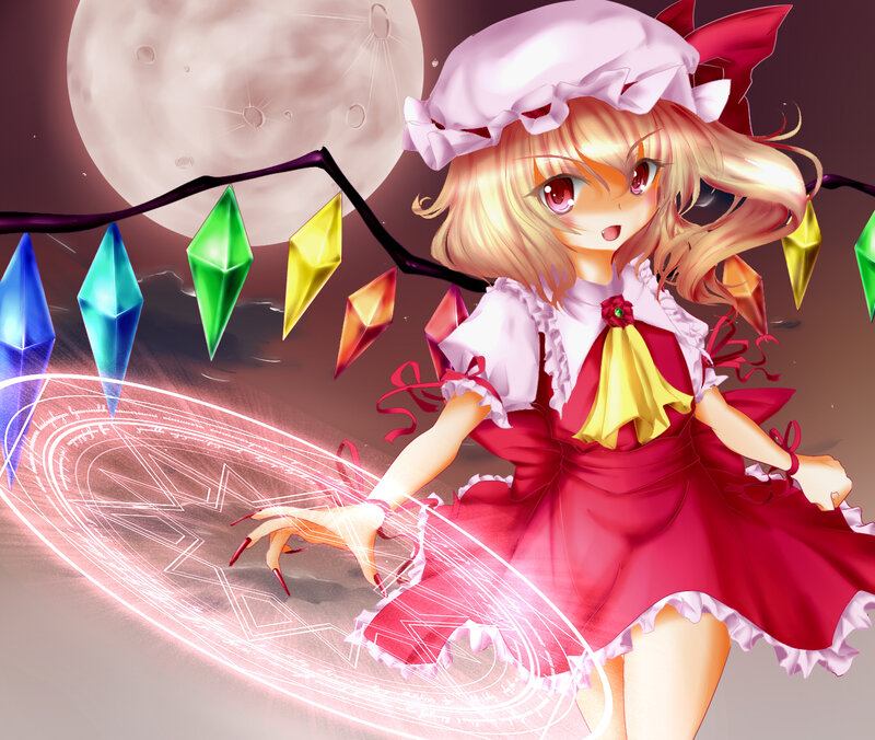 Reimu Hakurei casting a spell