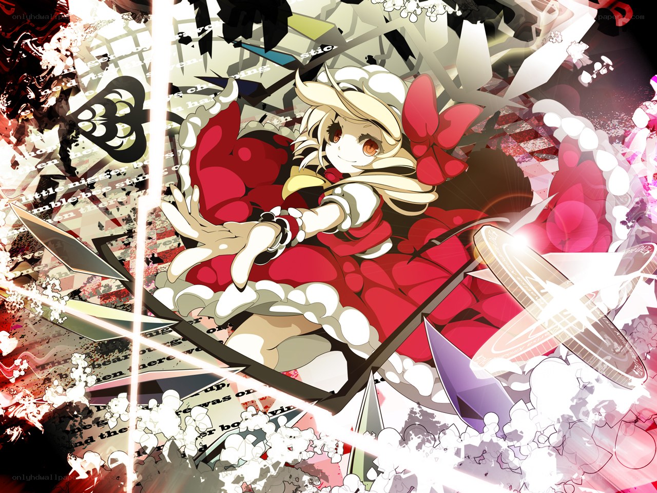 Reimu Hakurei in a chaotic scene