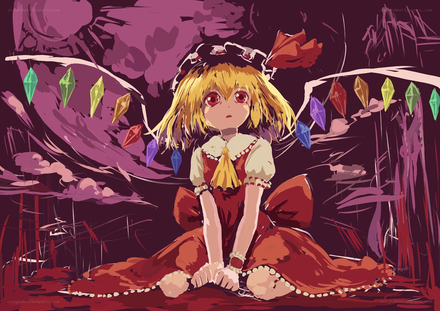 Reimu Hakurei in a dark forest