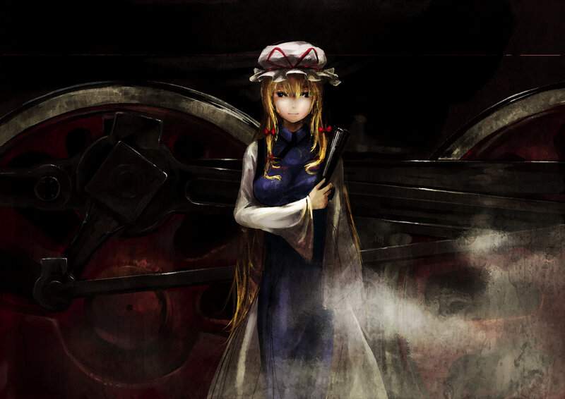 Reimu Hakurei in a dark setting