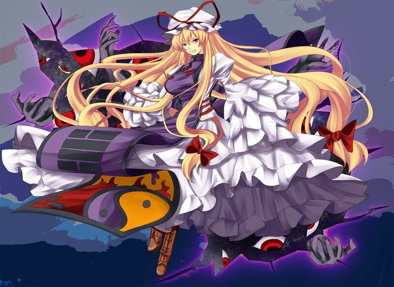 Reimu Hakurei in a dramatic pose