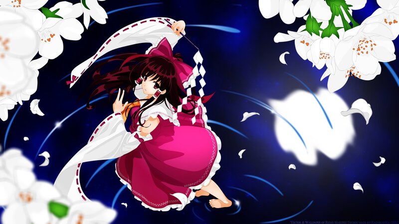 Reimu Hakurei in a floral dance
