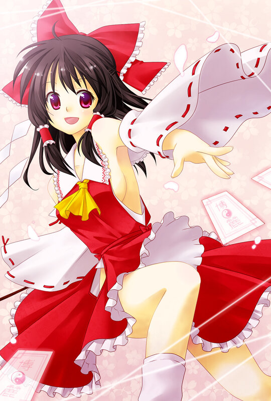 Reimu Hakurei in a red dress