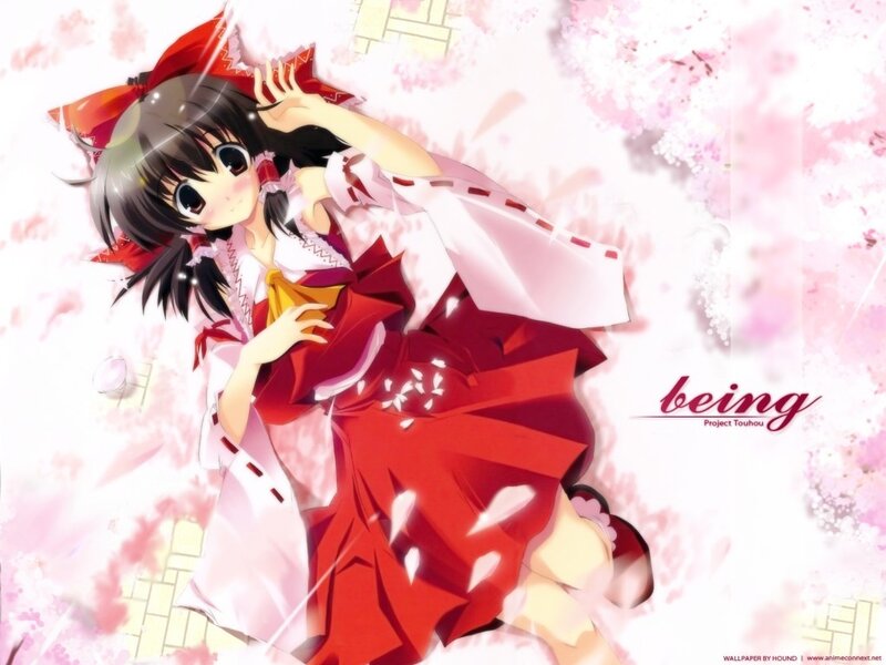 Reimu Hakurei in cherry blossoms