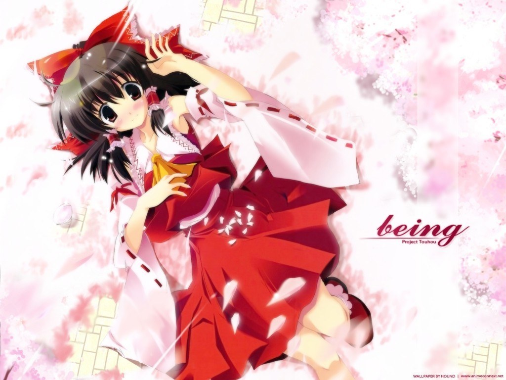 Reimu Hakurei in cherry blossoms