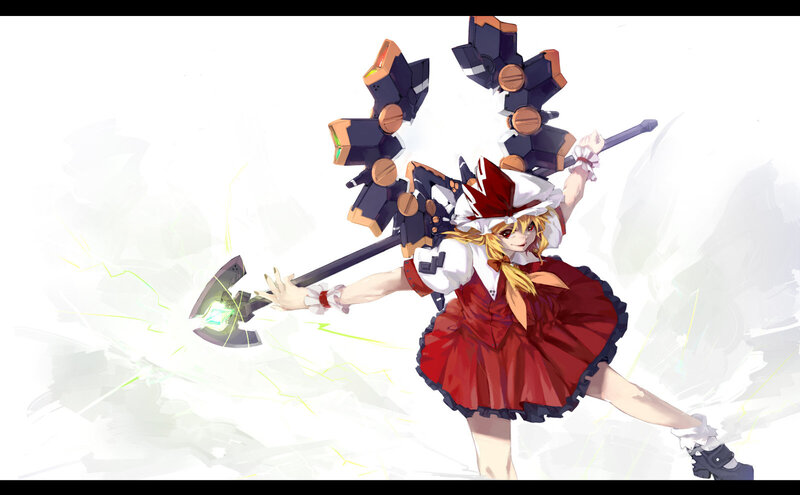Reimu Hakurei with a giant axe