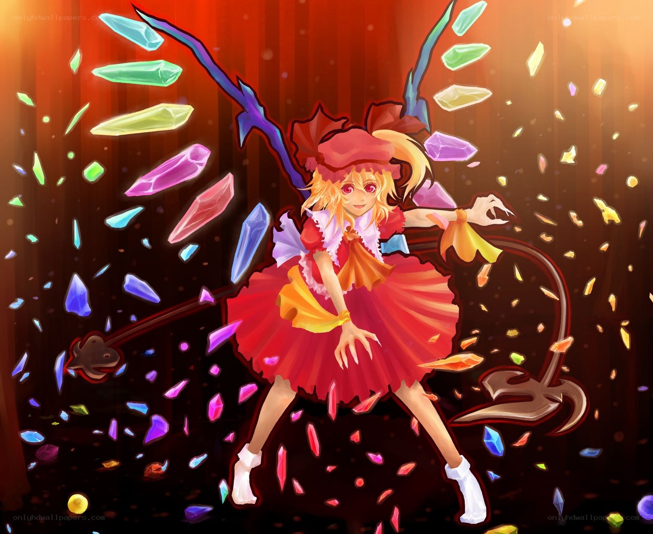 Reimu Hakurei with crystals