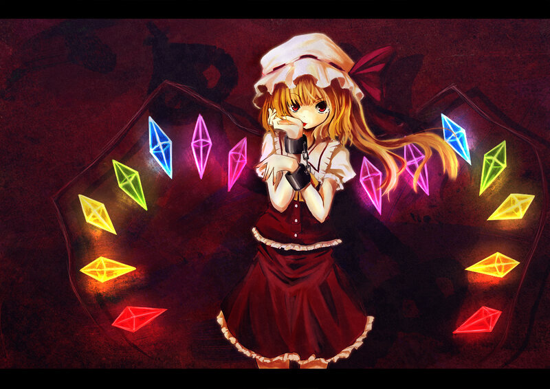 Reimu Hakurei with glowing crystals