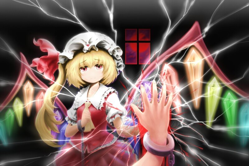 Reimu Hakurei with lightning