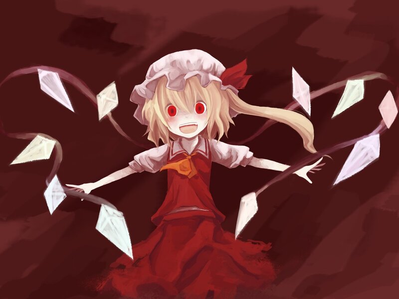Reimu Hakurei with paper shuriken