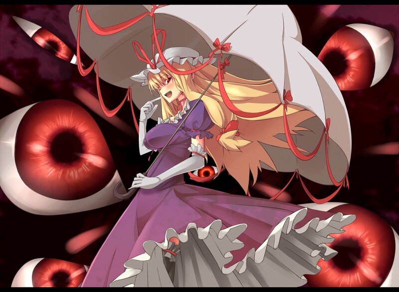 Reimu Hakurei with red eyes