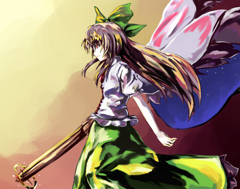 Reimu Hakurei with sword