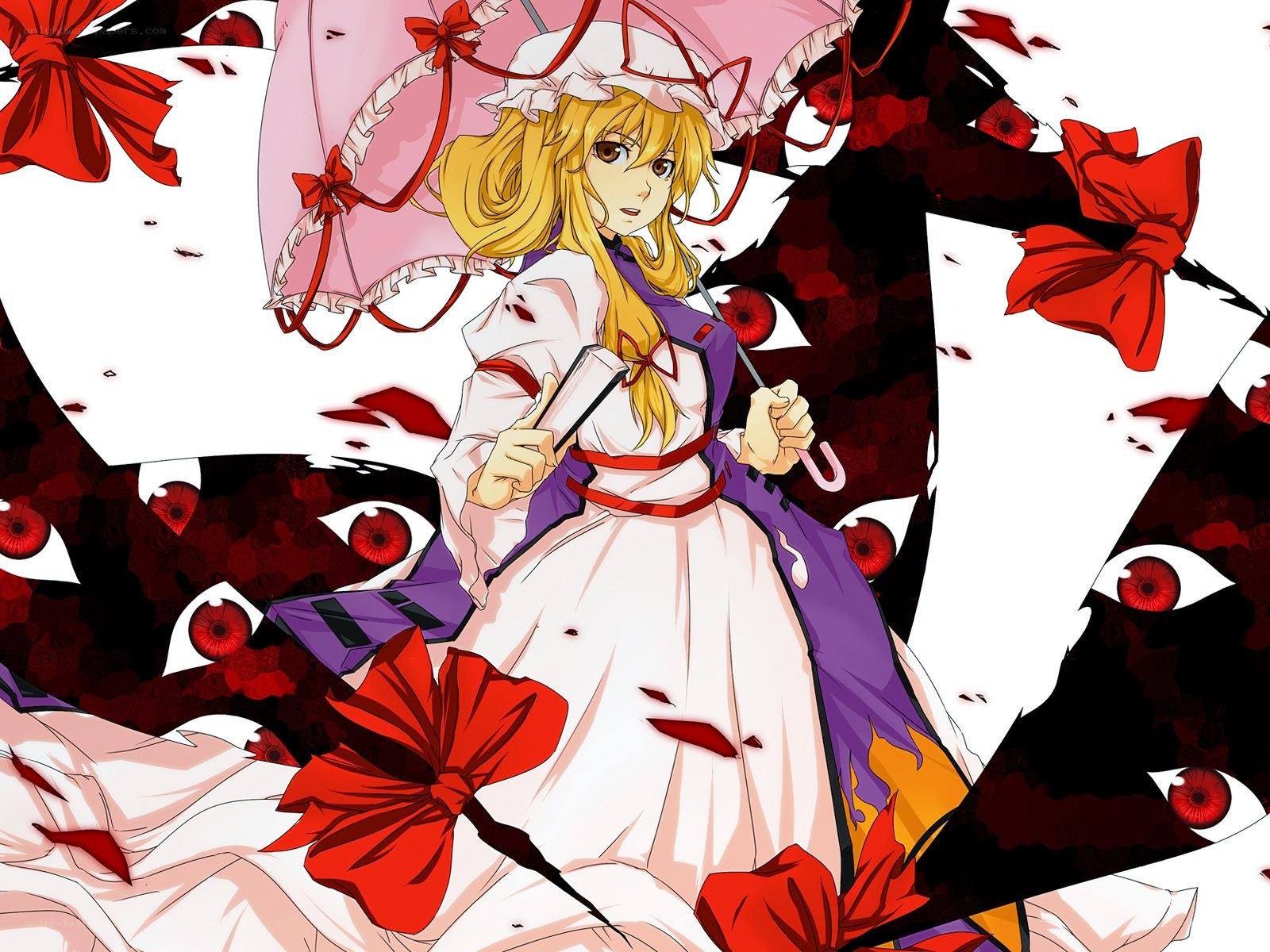 Reimu Hakurei with umbrella