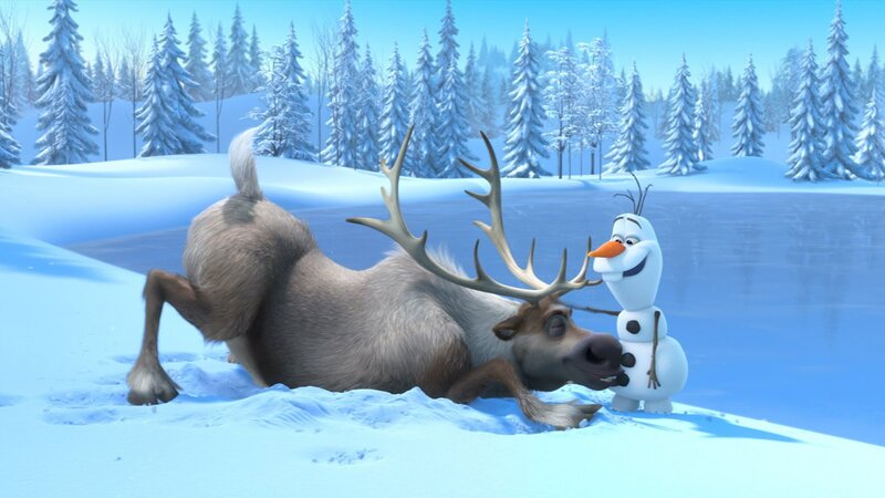 Reindeer and Snowman — Blue