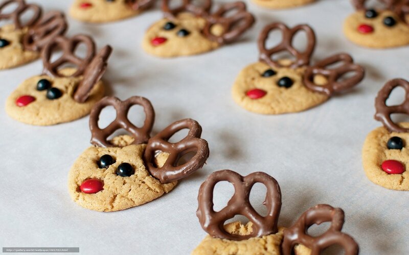 reindeer cookies on baking sheet