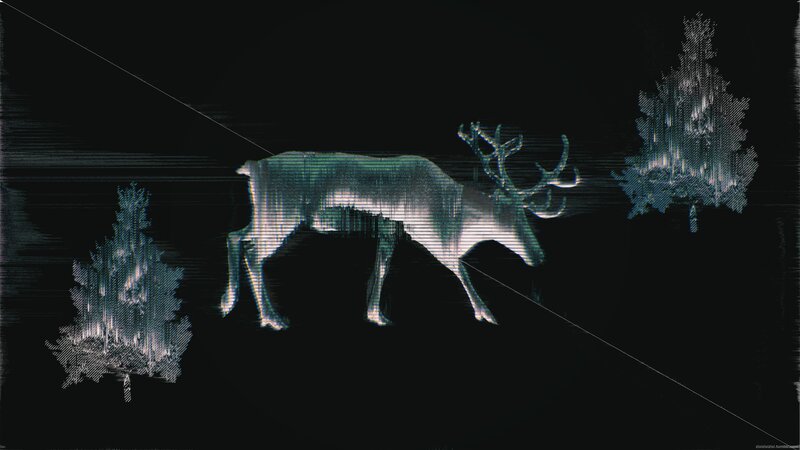 Reindeer in Forest — Black