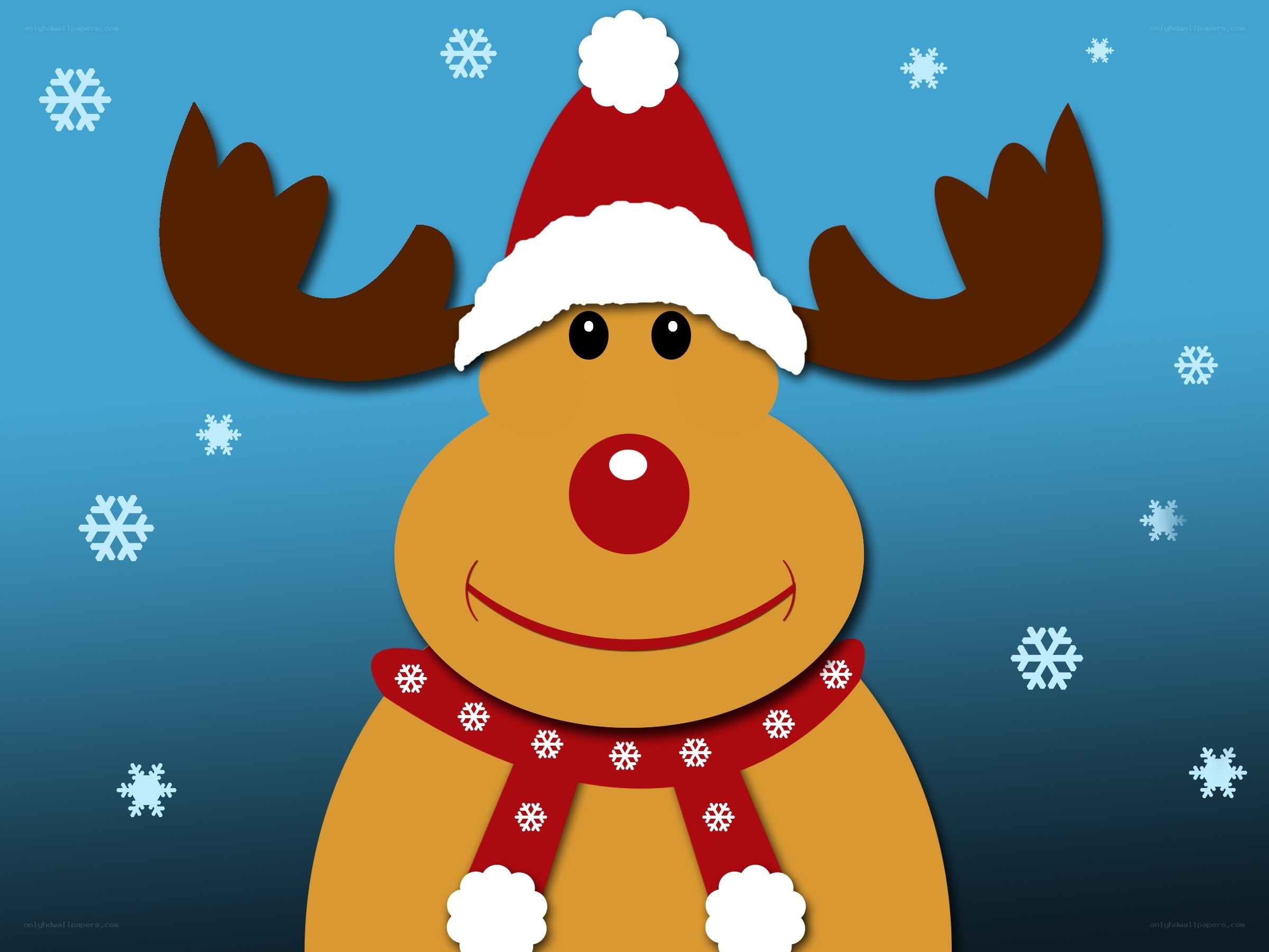 reindeer in santa hat