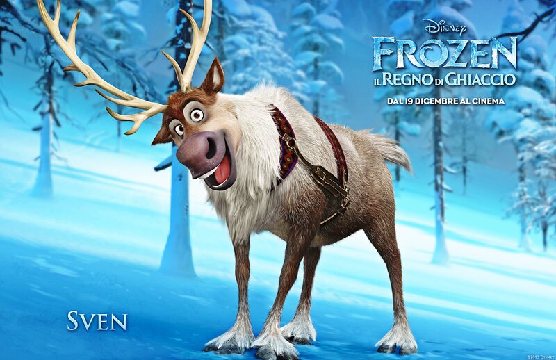 Reindeer in Snow — Blue, Playful