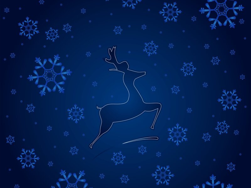 reindeer in snowflakes