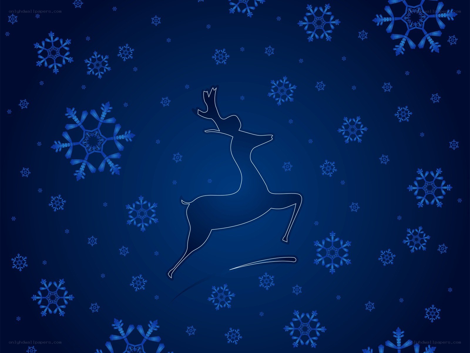 reindeer in snowflakes