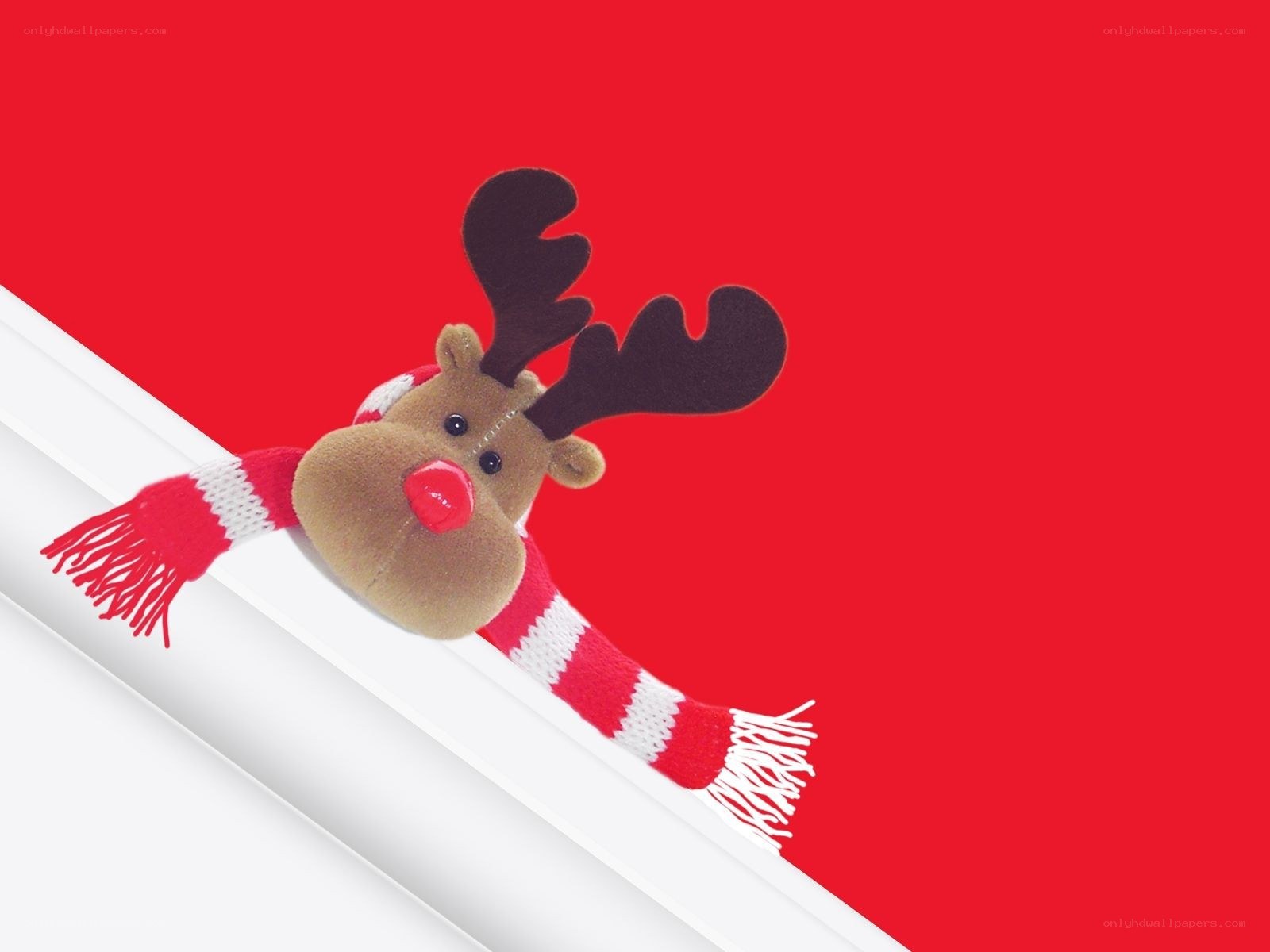 reindeer peeking over edge