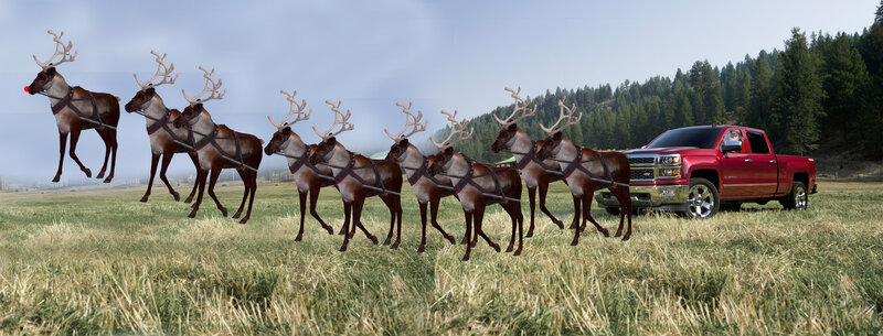 Reindeer Pulling Truck