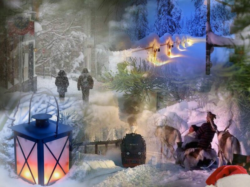 Reindeer Sleigh in Snow