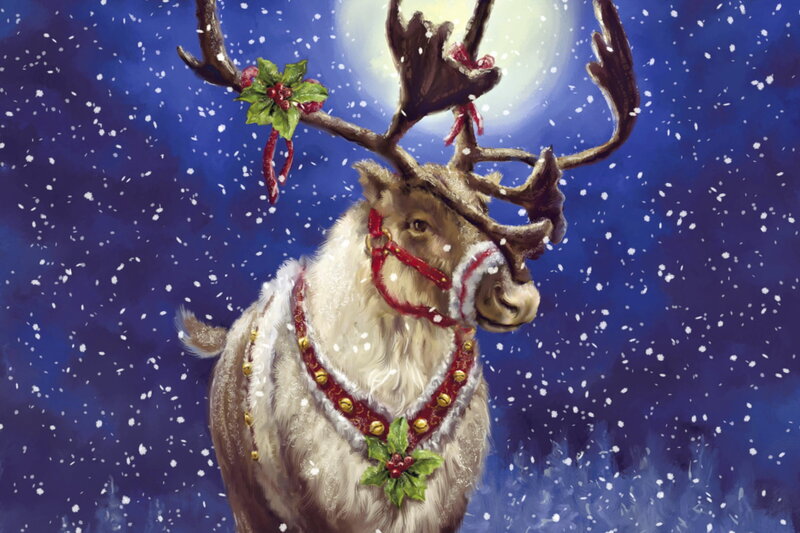 Reindeer with Antlers — Blue