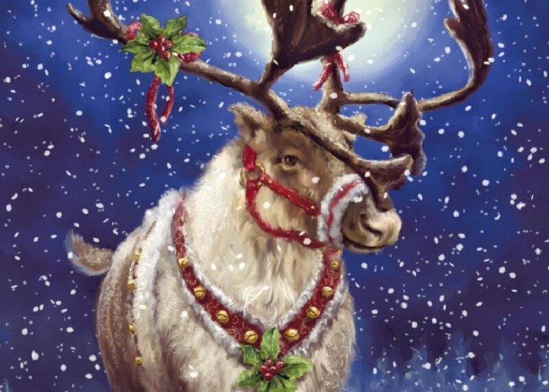 Reindeer with Holly