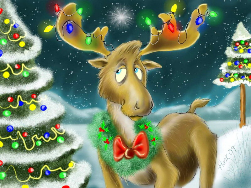 Reindeer with Lights — Green