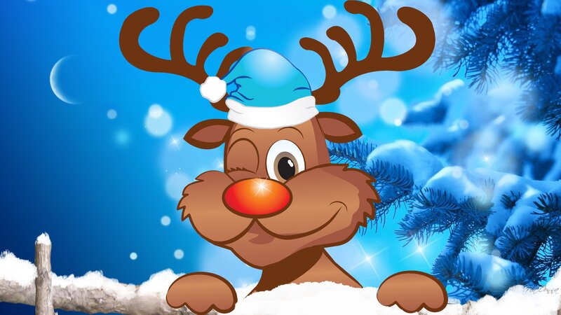 Reindeer with Red Nose — Blue