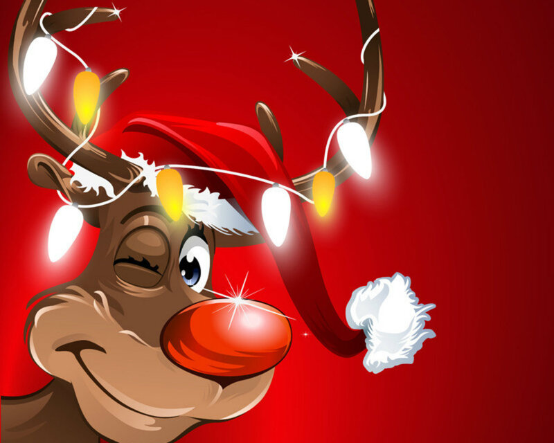Reindeer with Red Nose — Festive, Winter