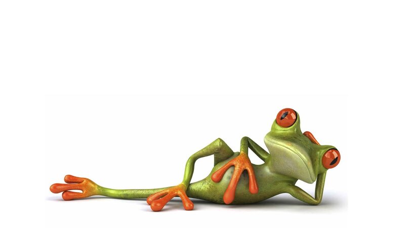 relaxed green frog character