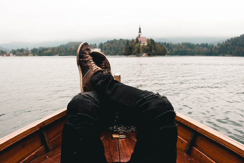 Relaxing boat ride on a lake